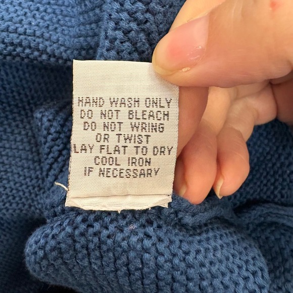 Habitat Women's Blue Cotton Knit Cowl Neck Tunic‎ Sweater Button Front M - Picture 6 of 10